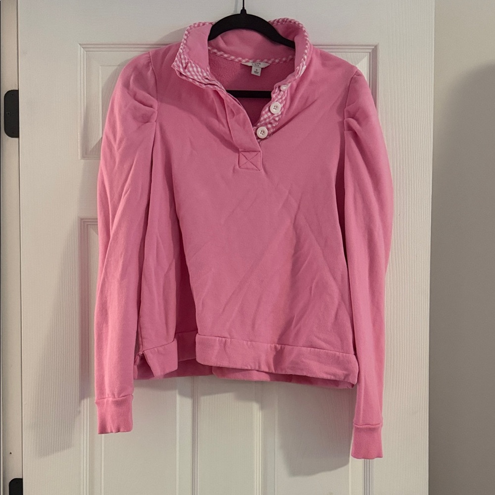 crown & ivy Pink Button-Detail Pullover